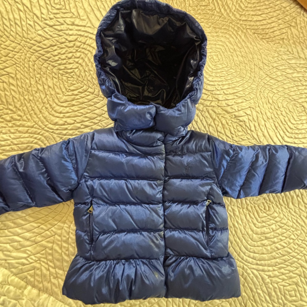 Polo Ralph Lauren Shimmering Klein Blue Puffer Coat